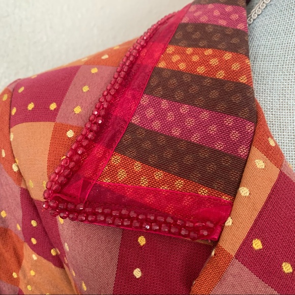 Taylor G Long Coat Jacket Orange Brown Pink Yellow - Picture 6 of 14